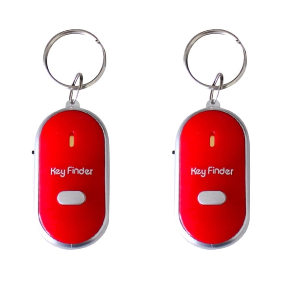 2PCS Keychain LED Torch Remote Sound Control Lost Key Finder Whistle Sound Item Key Locator Device, GPS Tracker