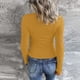 thumbnail image 4 of Prolriy - Camisetas de verano para mujer 2024, camisetas Henley de manga larga, camisetas ajustadas con botones y cuello redondo, camisetas de punto acanalado, camisetas para mujer, amarillas, XXL, 4 of 7