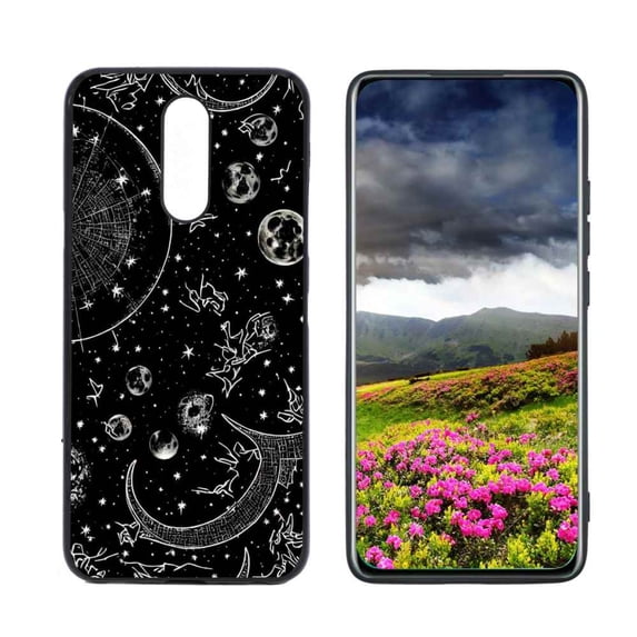 Compatible with LG K40 Phone Case, Moon Case Men Women, Flexible Silicone Shockproof Case for LG K40