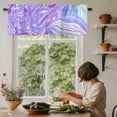 thumbnail image 5 of Purple Ombre Window Valance Curtain Abstract Fluid Rod Pocket Short Curtain for Living Room, Bedroom & Kitchen Window Decor 54x18in, 5 of 8