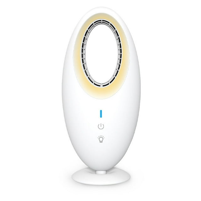Bladeless Desk Fan, Table Fan Quiet 90 Degree Wide Angles Circulation with LED Light for Dorm for Home for Desktop