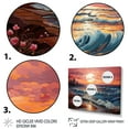 thumbnail image 3 of Designart "Beach Crimson Sunset painting" Nautical & Beach Floater Framed Wall Art Living Room, 3 of 7
