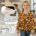thumbnail image 6 of Xixirimido Retro Boho Floral Pattern Girls Long Sleeve Shirts Casual T-shirt Loose Fit Tunic Tops Crewneck Tie-hem Blouse Tees for Fall Winter, Size 11-12, 6 of 7