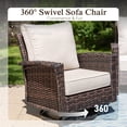 thumbnail image 4 of Sophia & William 6 Pieces Patio Furniture Set with Swivel Chairs and Table High Back Wicker Outdoor Conversation Set with 5.5" Thick Cushions Beige Patio Set, 4 of 9