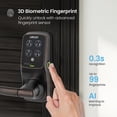 thumbnail image 4 of Lockly Secure Pro Smart Lock Wi-Fi, cerradura de puerta con teclado digital de entrada sin llave, cerradura de puerta delantera con sensor biométrico de huellas dactilares 3D con manija, control de vo, 4 of 5