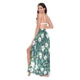 thumbnail image 3 of FORMRS Womens Long Sarong Beach Wrap Semi-Sheer Bikini Skirt Bathing Swimsuit Cover Up, Small White Flowers, 3 of 7