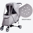 thumbnail image 3 of Sunveno Housse Imperméable Universelle pour Poussette, Bouclier Respirant et Imperméable avec Fenêtre Transparente, Gris, 3 of 8