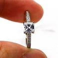 thumbnail image 2 of Princess Square Four Claw Moissanite Ring Square 1 Karat Ring European and American Simple Proposal Wedding Women's Ring, 2 of 6