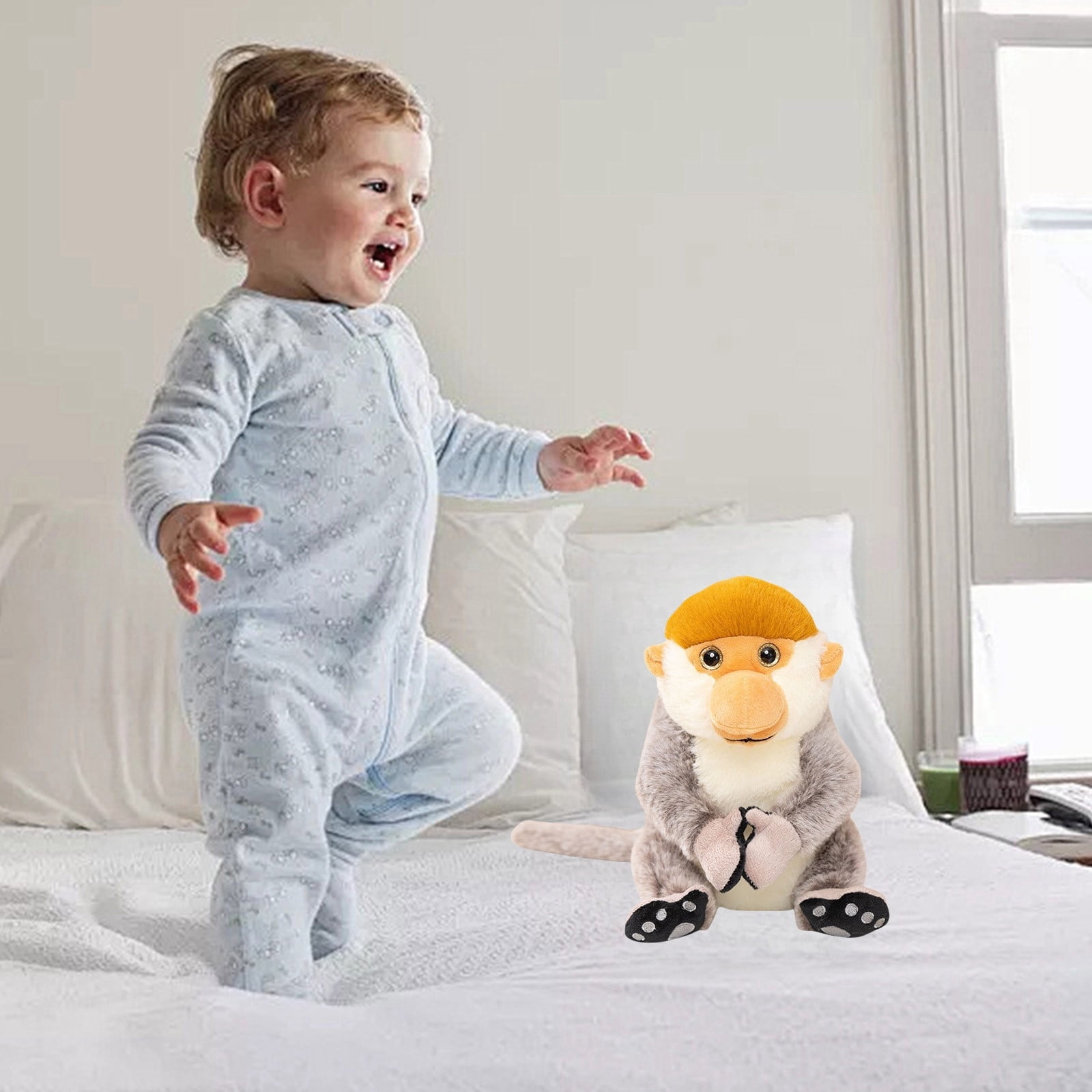 Musatteng Nesting Monkey Plush Set - 3 Soft Huggable Stuffed Animals with Weighted Beans for Calming Sensory Play, Ages 3+ Hypoallergenic Stress Relief Toy
