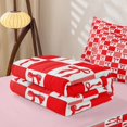 thumbnail image 5 of Erosebridal Kawaii Checker Bow Zipper Full Size Comforter Sets with Fitted Sheet and 2 Pillowcases for Girls, Red Classic Grid Ribbon Zipper Bedding Set, Pink Reversible, 4pcs, 5 of 7