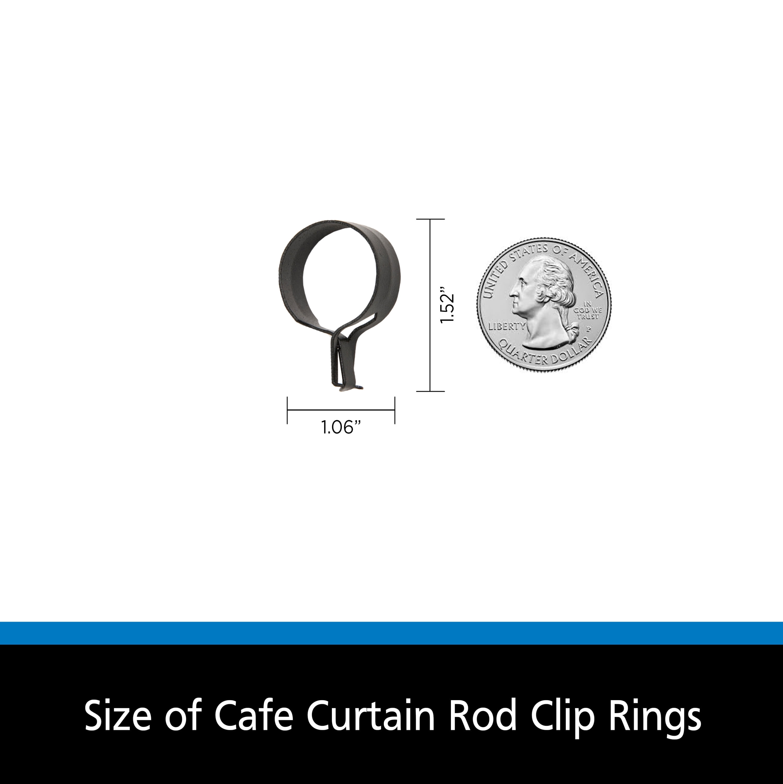 Mainstays Café Curtain Clip Rings, 14 pack, Bronze
