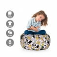 thumbnail image 2 of Floral Storage Toy Bag Chair, Cartoon Style Detailed Flowers on a Dark Background, Stuffed Animal Organizer Washable Bag, Large Size, Multicolor, by Ambesonne, 2 of 3