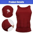 thumbnail image 5 of Vocoste Men Body Slimming Tummy Shaper Control Underwear Stretch Shapewear Waist Girdle Shirt Nylon L Red, 5 of 7