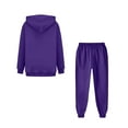 thumbnail image 5 of Boy's Girl's Trendy Dance Sweatsuits 2 Piece Kids Sports Hoodie Sweatshirts and Jogger Trackpants Running Exercise Set 2-13Y,Purple 12-13 Years, 5 of 7