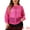 Hot Pink, variant on Stylish Plus Size Mesh Sheer Zip Up Bomber Jacket 1X Hot Pink