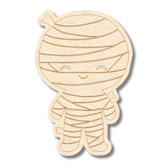 Unfinished Wood Etched Mummy Shape 8" / 1/4"