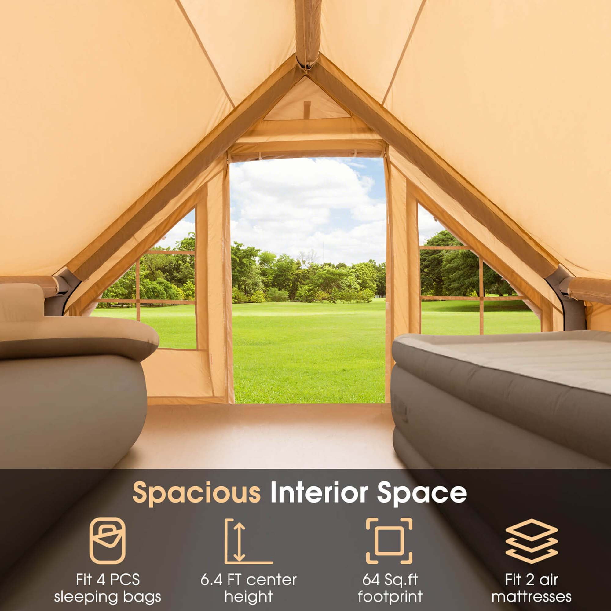 Costway 2 Person Inflatable Camping Tent with Carrying Bag