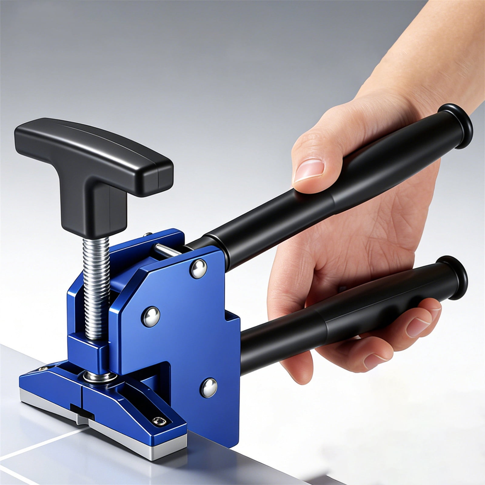 1Pcs Heavy Duty Tile Cutter Pliers, Glass Cutting Tool, Aluminum Alloy with Even Pressure, for Ceramic Porcelain, 9X5.5In (Blue)