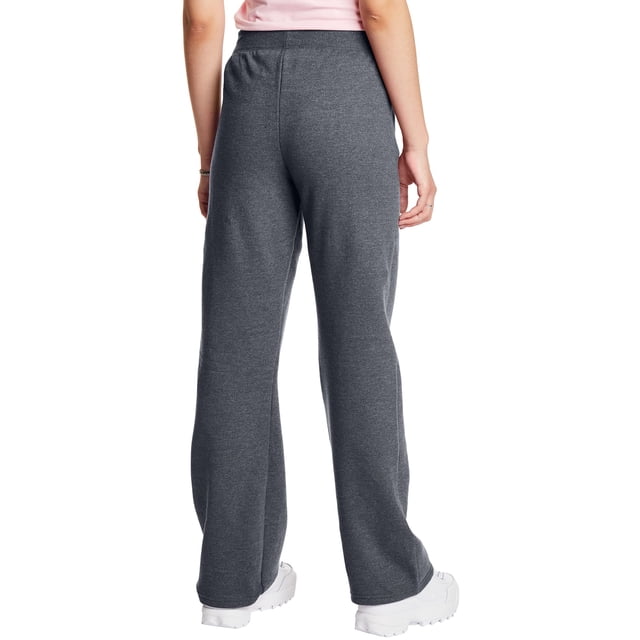 Hanes O4629 Comfortsoft Eco Smart Womens Open Leg Fleece Sweatpants, Slate Heather - Extra Large