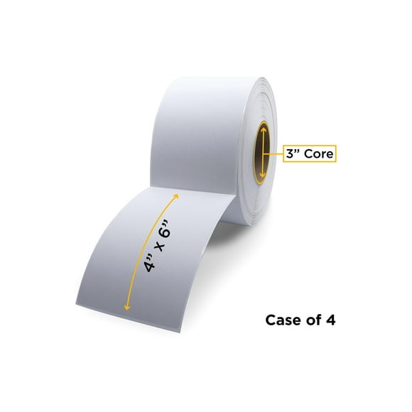 Clover Imaging Group - Adhésif de Qualité Congélateur - Blanc - 101,6 x 152 mm 4000 Étiquette(S) (4 rouleau(S) x 1000) boîte - Rouleau d'Étiquettes
