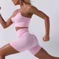 thumbnail image 4 of Women's Sports Bra Sports Yoga Bra And Shorts Sports Underwear Wearing Fitness Yoga Clothes Set Wireless Bras for Women Pink L, 4 of 7