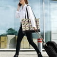 thumbnail image 5 of FORMRS Canvas Laptop Tote Bag for Women with 15.6" Computer Compartments Shoulder Handbag, Beige Floral Pattern, 5 of 7