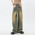 thumbnail image 3 of RUTAYY Women's Jeans Retro Wide Straight Leg High Waisted Loose Fit Daily Wear Elegant Holiday Trousers, 3 of 9