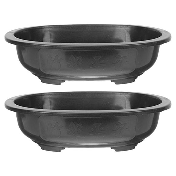 KAKOWELY 2pcs Bonsai Training Pots 12inch Large Plastic Planter With Drainage Hole For Garden Yard Office Living Room Balcony,12.01"X9.06"X3.15"