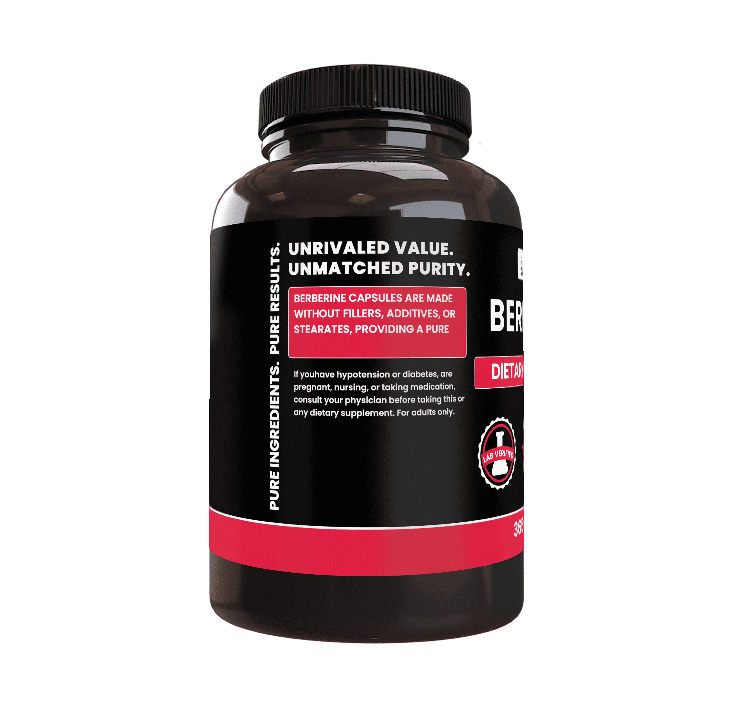 PURE ORIGINAL INGREDIENTS Berberine 365 Capsules No Magnesium Or Rice Fillers, Always Pure, Lab Verified
