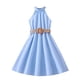thumbnail image 1 of Odeerbi Niñas Verano Vestido Halter de Gasa Fiesta Princesa Vestidos Color Sólido Sin Mangas A-Vestido de Línea, 1 of 4