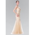 thumbnail image 3 of Women's Elizabeth K Long Beaded Lace Mermaid Dress Gl2276 Navy Blue Size L, 3 of 5