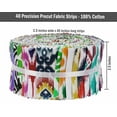 thumbnail image 6 of Soimoi 40Pcs Ikat Print Cotton Precut Fabrics For Quilting Craft Strips 2.5 inches Jelly Roll - Multicolor, 6 of 9