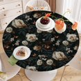 thumbnail image 6 of Vintage Garden Round Tablecloth – Fitted Circle Table Cover with Elastic Edge, Waterproof & Washable Polyester Table Cloth for 36" to 44" Indoor/Outdoor Tables, 6 of 6