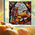 thumbnail image 3 of nvzhuang Halloween Window Clings Spooky Pumpkin Spider Web Window Stickers Bird Anti Collision Decals Holiday Decorations for Home, 3 of 8