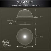Classy Caps Summit Chain link Solar Post Cap - Fits 2, 2.5, and 3 Posts - Silver ABS