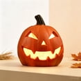 thumbnail image 4 of Halloween LED Pumpkin Decoration, Light Up Jack O Lantern with Realistic Carved Design, Spooky Tabletop Yard Home Party Ornament, 4 of 4