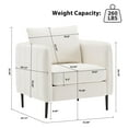 thumbnail image 3 of SZLIZCCC Modern Velvet Accent Chair, Single Sofa Chairs Armchair with Square Arm, Upholstered Accent Chairs for Living Room, Bedroom, Apartment, 3 of 8