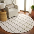 thumbnail image 2 of SAFAVIEH Montauk Bevin Checkered Area Rug, Ivory/Green, 6' x 6' Round, 2 of 10