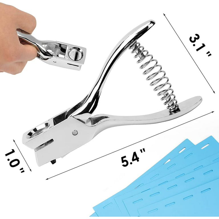 Hand Held Hole Punch 15mm x 3mm Hole Metal Puncher Plier Punching Tool for  ID Card, Badge Holes, 1 MM PVC Cards, Photo, Tag, and Credentials
