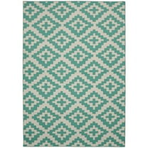 Garland Rug Southwest Polypropylene Teal/Ivory Indoor Area Rug, 5' x 7'