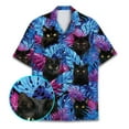 thumbnail image 2 of Funny Tropical Cat Hawaiian Shirts for Men Summer Beach Cats Button Down Mens Casual Hawaiian Shirts Short Sleeve, 2 of 7