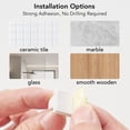 thumbnail image 3 of NICETOWN 2 Pack No Drill Cafe Curtain Rods for French Door, Adhesive Brackets Easy Installation with Adjustable Length 16-27 Inches, White, 3 of 7