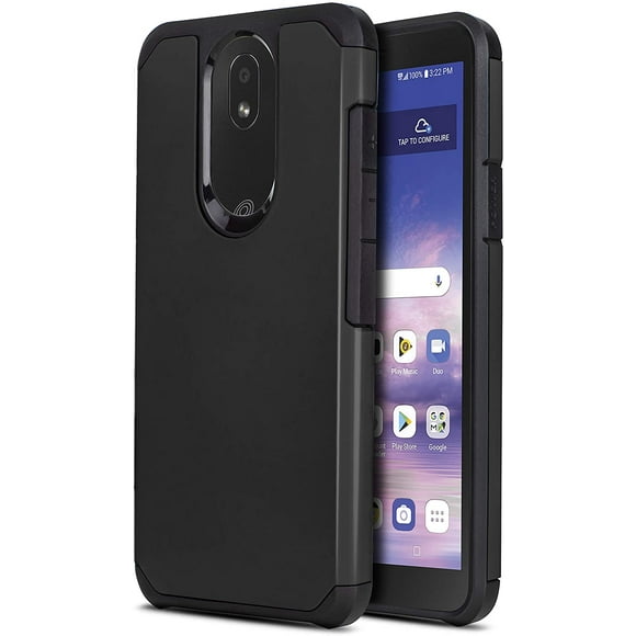 FYBTO Phone Case for [LG Journey LTE (L322DL)], [DuoTEK Series][Black] Shockproof Defender Impact Resistant Cover for LG Journey LTE (Tracfone, Simple Mobile, Straight Talk, Total Wireless)