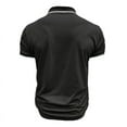thumbnail image 6 of Men Polo Shirt Beefy Stretch Tops Dressy Short Sleeve Lightweight Jogging Tshirts Textured Shirt Men Work Black XL, 6 of 6