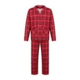 thumbnail image 2 of Christmas Family Pajamas, Plaid Pattern Elastic  Long Sleeve Waist Festive Holiday Celebration Costume Sleepwear, 2 of 9