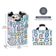 thumbnail image 2 of Yayeee Freestanding Laundry Hamper with Handle Collapsible Large Storage Basket for Clothes, Blue Retro Pattern, 2 of 7