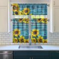 thumbnail image 3 of Vintage Rustic Bloom Curtains 36 Inch - 3 Panel Country Bohemian Set with Wildflowers, Rod Pocket Kitchen, 3 of 6