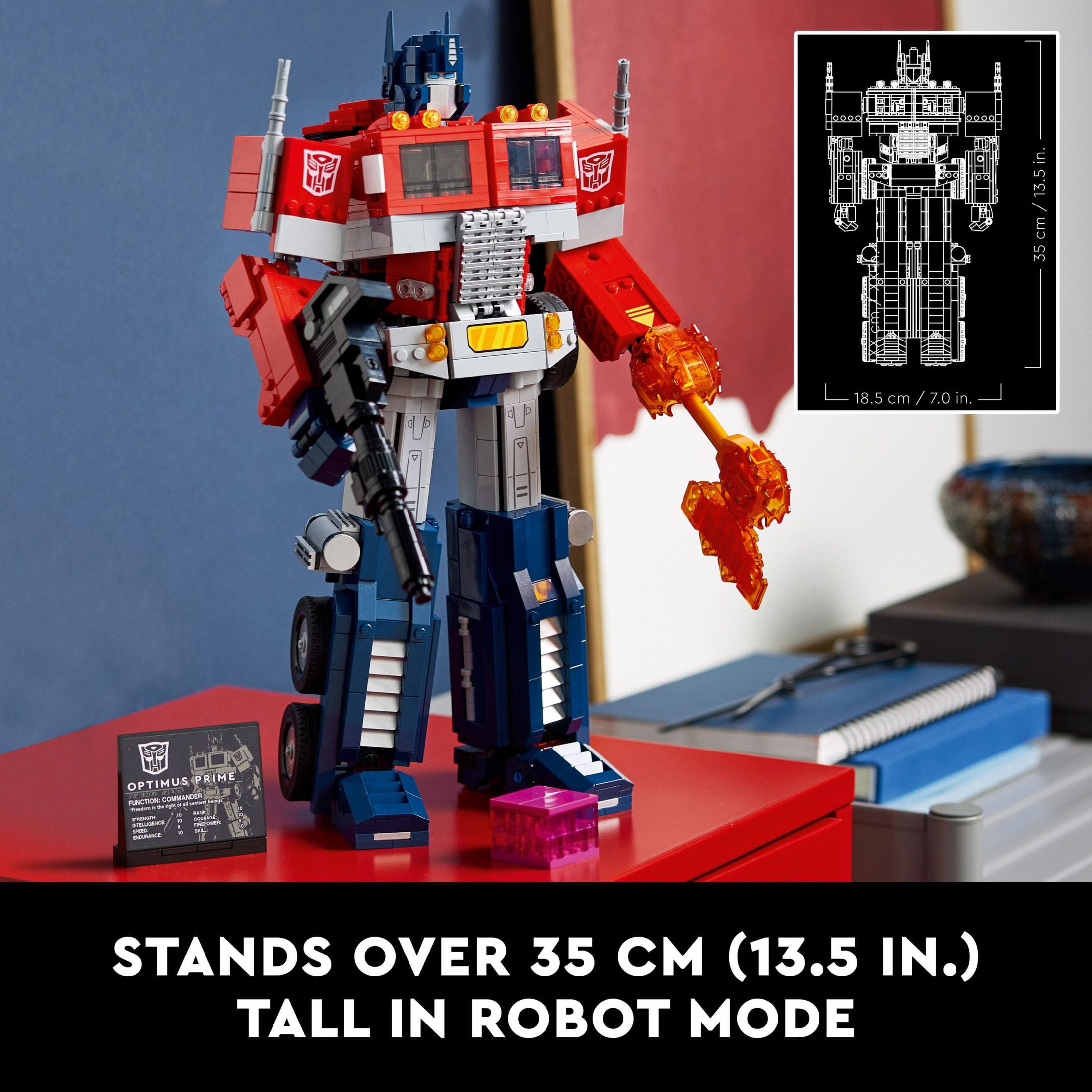 LEGO Icons Optimus Prime 10302 Transformers Figure, Collectible 2-in-1 Robot and Truck Model Building Kit for Adults, Great Gift Idea