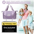 thumbnail image 4 of DAKIMOE Weekender Bags for Women, Travel Bag Carry on Gym Bag, Travel Duffle Bag with Wet Dry Pocket/Front Phone Pocket/Trolley Sleeve Pocket, Purple, 4 of 10