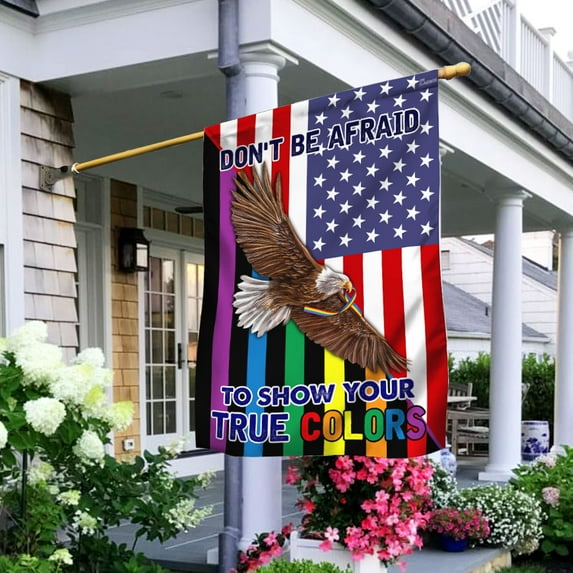 FLAGWIX American House Flag (29.5" x 39.5") - LGBT Pride Eagle Flag LHA1574F - Premium Polyester Flags